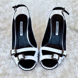 Manolo Blahnik White Leather Heels
